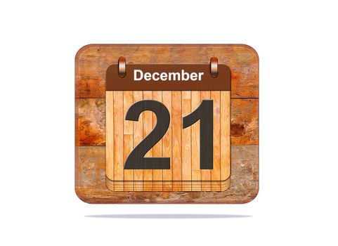 Calendar with the date of December 21.