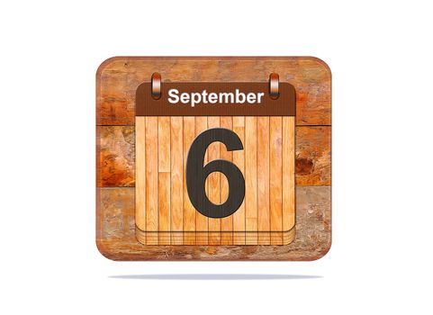 Calendar with the date of September 6.