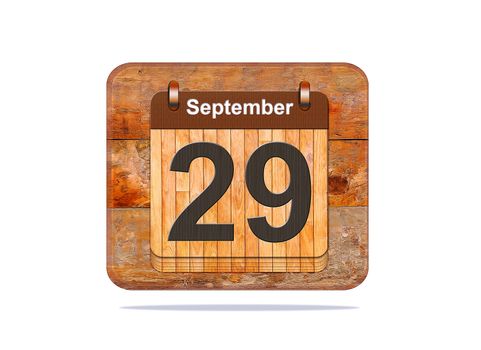 Calendar with the date of September 29.
