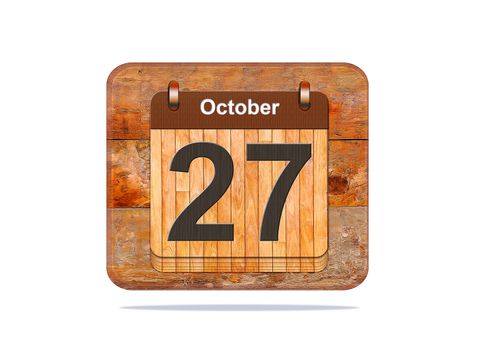 Calendar with the date of October 27.
