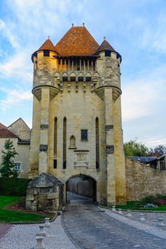 The Porte du Croux gate and tower, in Nevers, Burgundy, France