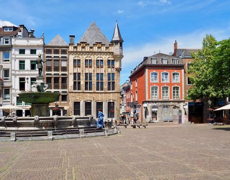 City market place of Aachen in Germany