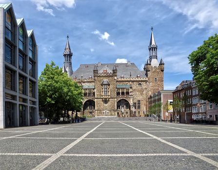 Historic city hall or Rathaus in Aachen