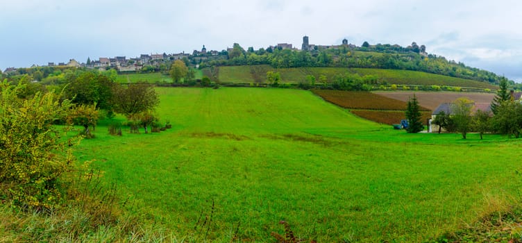 View of the Vezelay village in Burgundy, France