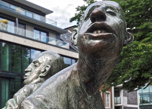 Sculpture at a public fountain in Aachen in Germany