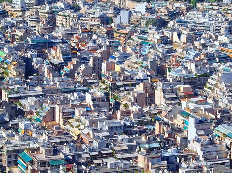 Aerial view of houses and living in Athens in Greece