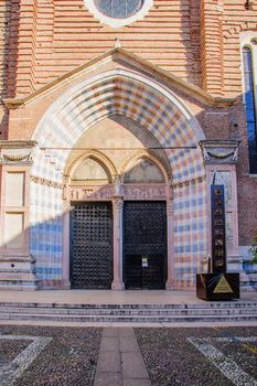 The doors of Sant-Anastasia church in Verona, Veneto, Italy