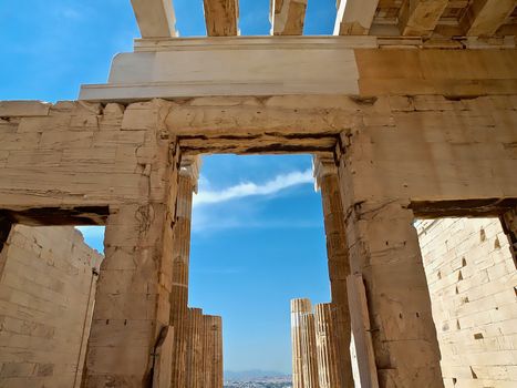 Temple of the famous Acropolis in Athens in Greece