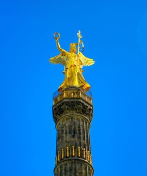 The Victory Column located in the Tiergarten in Berlin, Germany.