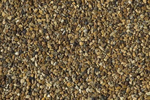 A close up view of a gravel path