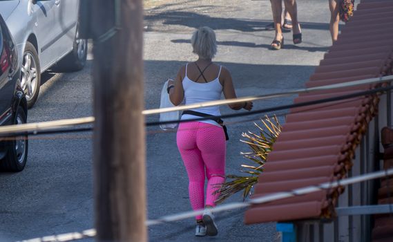 woman nice ass on the street in summer