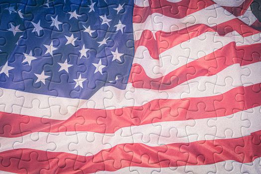 Jigsaw puzzle american flag texture background detail art