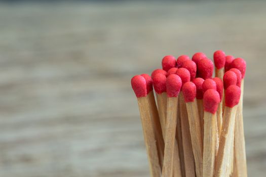 Group of matches on a blurred background detail objact
