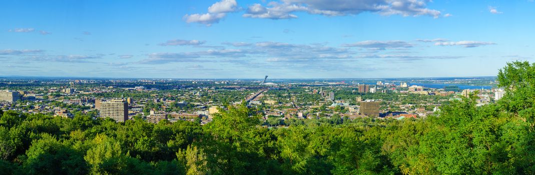 Panoramic view of the eastern part of Montreal (from Mont Royal). Quebec, Canada