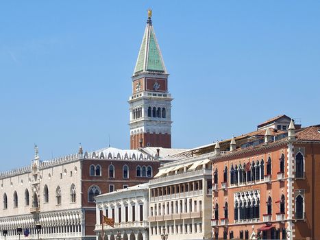 Campanile and doge palace in Venice in Italy