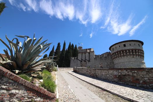 ancient castle in Brescia, a city in northern Italy