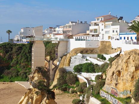 City view of albufeira with the elevator in Portugal