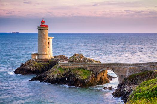 Lighthouse Phare du Petit Minou in Plouzane, Brittany (Bretagne), France.