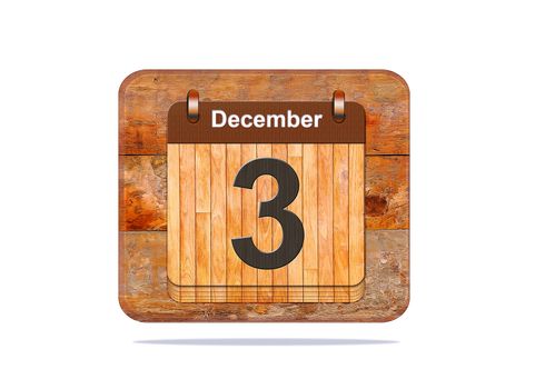 Calendar with the date of December 3.