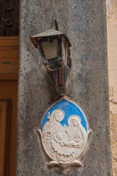 Icon and street lamp in the three cities, Malta