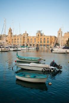 View of Senglea harbor, one of the three cities, Malta