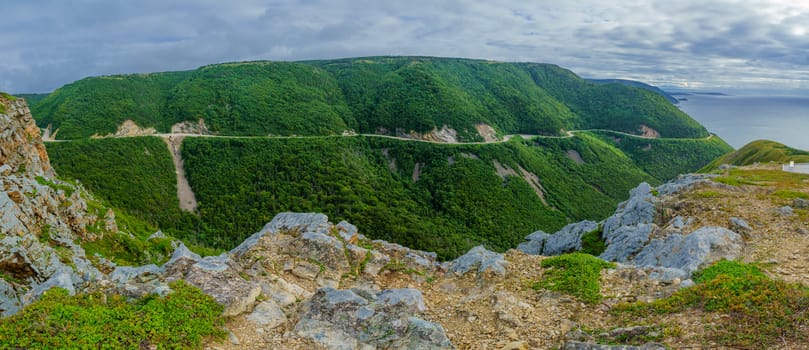 Panoramic view from the skyline trail, in Cape Breton Highlands National Park, Nova Scotia, Canada