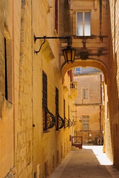 An alley in the old city of Mdina, Malta