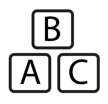 abc block icon on white background. abc block sign.