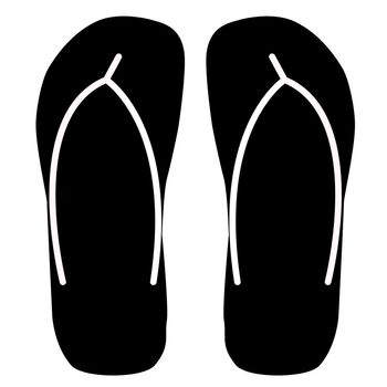 beach slippers icon on white background. beach slippers icon sign. flat design style. 