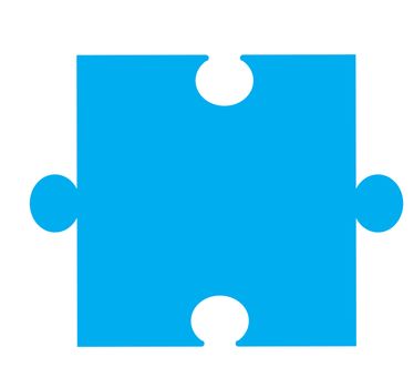 puzzle piece icon on white background. puzzle piece sign. blue puzzle piece for apps and websites.
