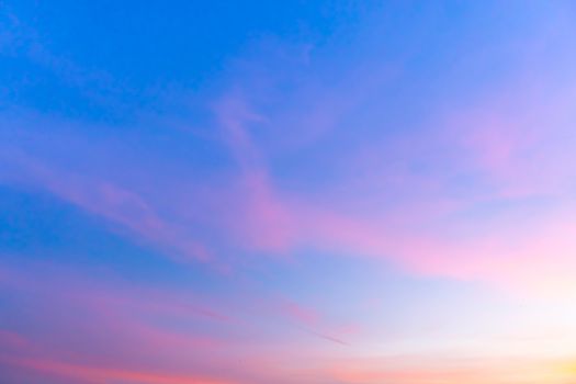 Magenta color of sunset twilight sky and cloud background.