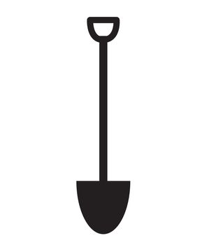 shovel icon on white background. flat style design. shovel sign. 