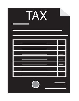 tax form icon on white background. tax form sign. flat style design. tax symbol.