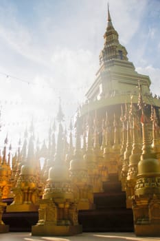  "Phra Maha Rattana Loha Jedi Sri Sasana Phothisat Sawang Boon" Wat Pa Sawang Boon is located in Ban Klong Phai, Kaeng Khoi district in Saraburi province Thailand. with a large pagoda in the middle and the diameter of 50 meters, with 9 floors which the small pagoda 500 parts are cascaded down.