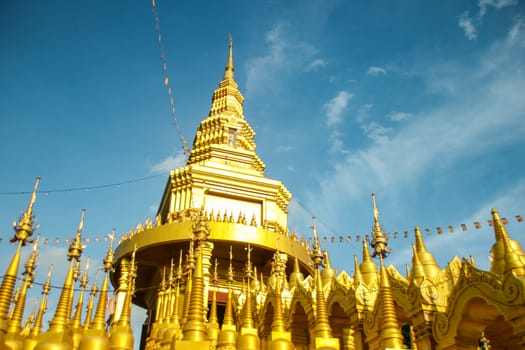  "Phra Maha Rattana Loha Jedi Sri Sasana Phothisat Sawang Boon" Wat Pa Sawang Boon is located in Ban Klong Phai, Kaeng Khoi district in Saraburi province Thailand. with a large pagoda in the middle and the diameter of 50 meters, with 9 floors which the small pagoda 500 parts are cascaded down.