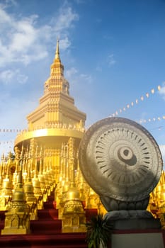  "Phra Maha Rattana Loha Jedi Sri Sasana Phothisat Sawang Boon" Wat Pa Sawang Boon is located in Ban Klong Phai, Kaeng Khoi district in Saraburi province Thailand. with a large pagoda in the middle and the diameter of 50 meters, with 9 floors which the small pagoda 500 parts are cascaded down.