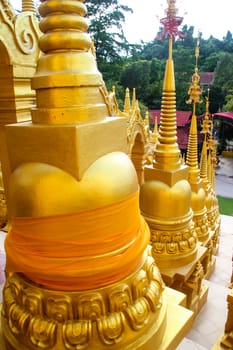  "Phra Maha Rattana Loha Jedi Sri Sasana Phothisat Sawang Boon" Wat Pa Sawang Boon is located in Ban Klong Phai, Kaeng Khoi district in Saraburi province Thailand. with a large pagoda in the middle and the diameter of 50 meters, with 9 floors which the small pagoda 500 parts are cascaded down.