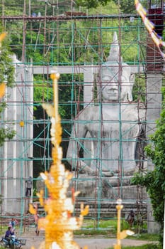  "Phra Maha Rattana Loha Jedi Sri Sasana Phothisat Sawang Boon" Wat Pa Sawang Boon is located in Ban Klong Phai, Kaeng Khoi district in Saraburi province Thailand. with a large pagoda in the middle and the diameter of 50 meters, with 9 floors which the small pagoda 500 parts are cascaded down.