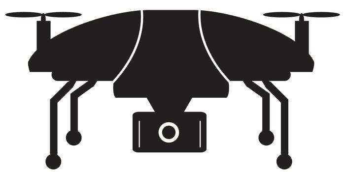 drone icon flat design style. drone on white background. 