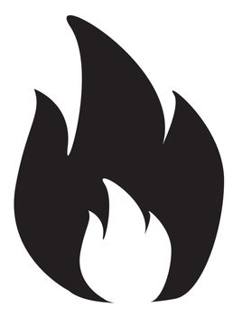 fire icon in flat style isolated on white background. fire sign.
