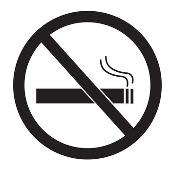 No smoking sign on white background. No smoking icon. No smoking symbol.