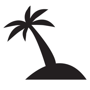 palm trees icon. pictograph of island.