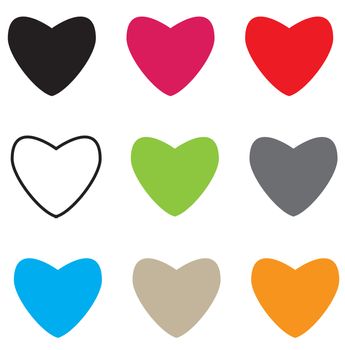 set hearts icon on white background. hearts sign. 