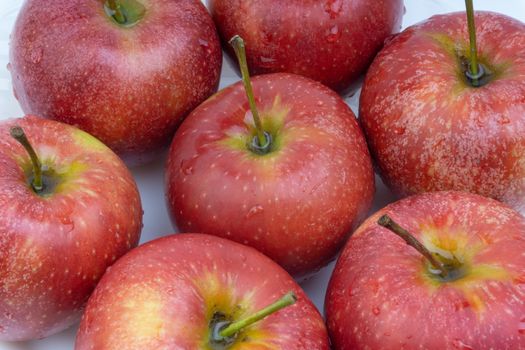 Apple fruit on white background. Selective focus