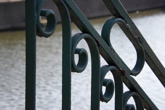 Metal handrail - bridge detail