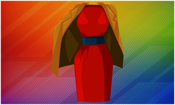 mock up illustration of sexy dress on abstract background