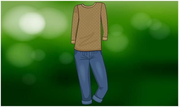 mock up illustration of casual dress on abstract background