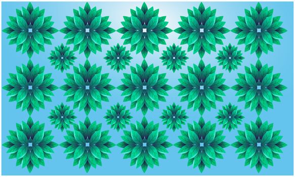 digital textile design of various flowers