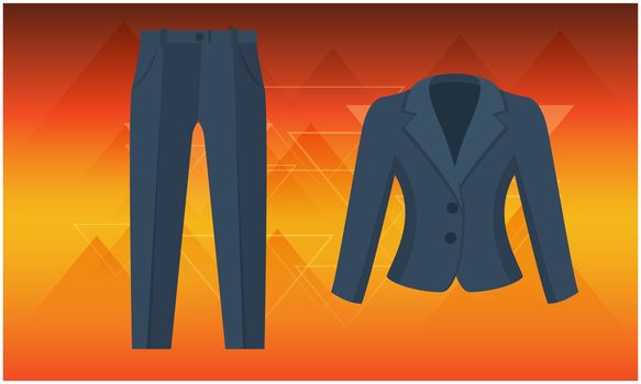 mock up illustration of female office uniform on abstract background