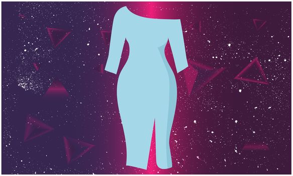 mock up illustration of sexy dress on abstract background